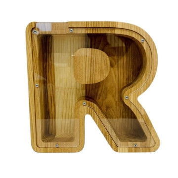 Smaller wooden piggy bank letter 