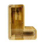 Didelė personalizuota medinė taupyklė Raidė