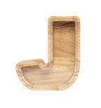 Didelė personalizuota medinė taupyklė Raidė