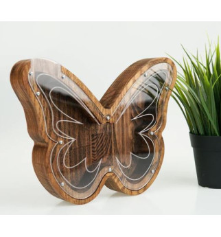 Medinė taupyklė "Drugelis"