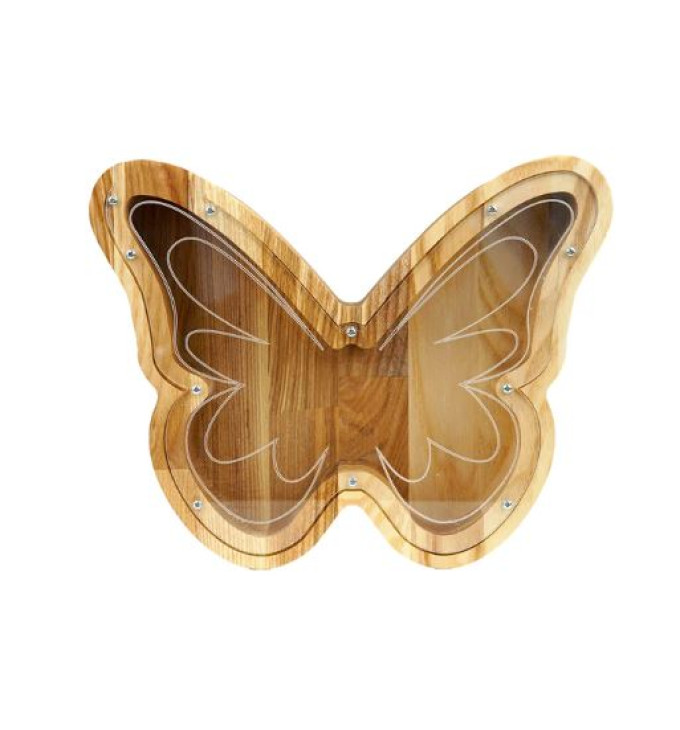 Medinė taupyklė "Drugelis"