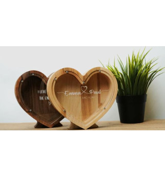 Medinė taupyklė "Širdelė"