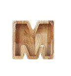 Mažesnė medinė taupyklė raidė "M"