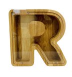 Didelė  medinė taupyklė raidė "R"