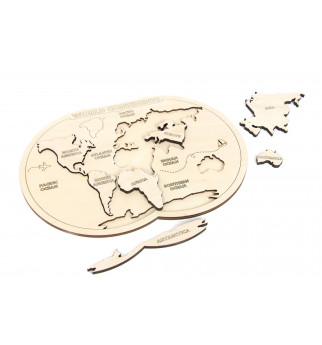 Medinė puzle "Žemėlapis"