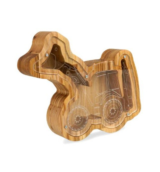 Medinė taupyklė "Eskavatorius"