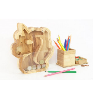 Medinė taupyklė "Vienaragis"