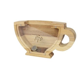 Medinis arbatpinigių puodelis"Tips"