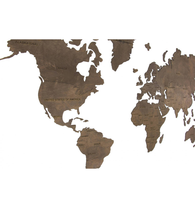 Rudos spalvos pasaulio žemėlapis