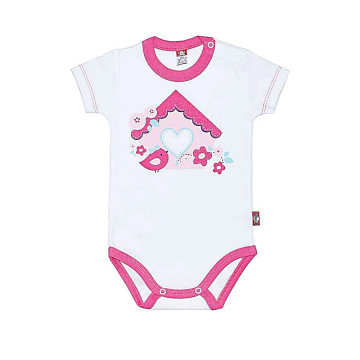 Short-sleeve white baby bodysuit „Mielas“