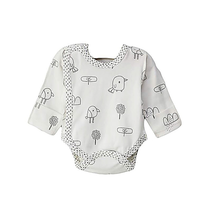 Vilaurita white baby bodysuit with mittens with reverse seams „Mini“