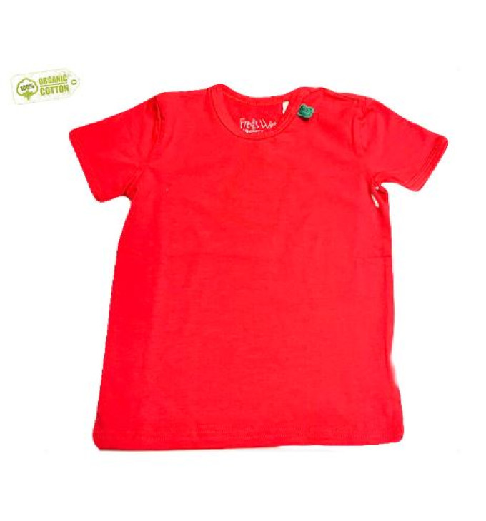 Raudoni marškinėliai trumpomis rankovėmis