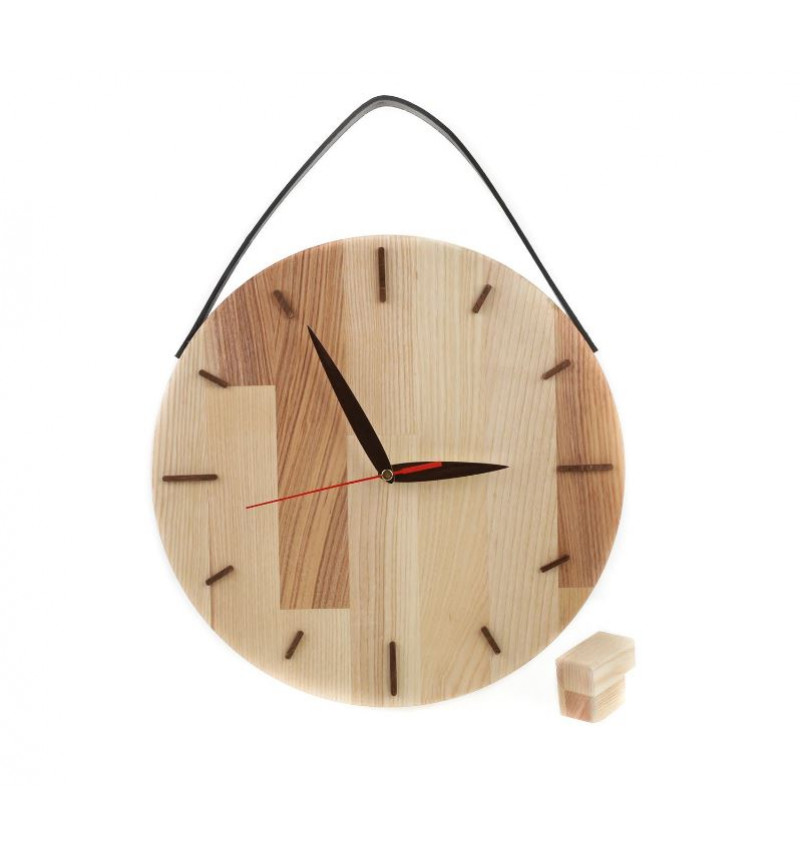 Apvalios formos medinis sieninis laikrodis "Medis"