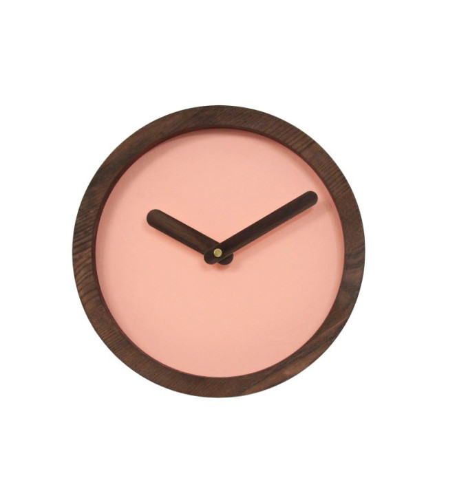 Apvalios formos tamsus medinis sieninis laikrodis "Laikas"
