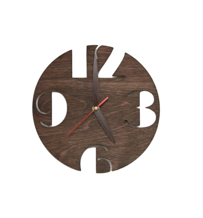Apvalus medinis sieninis laikrodis