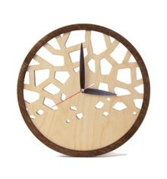 Apvalus medinis sieninis laikrodis "Vitražas"