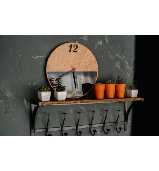 MDF plokštės bei akrilinio stiklo sieninis laikrodis