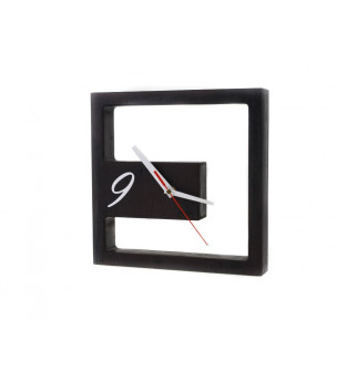 Medinis juodas stalo laikrodis