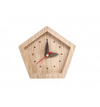 Penkiakampės formos medinis sieninis laikrodis