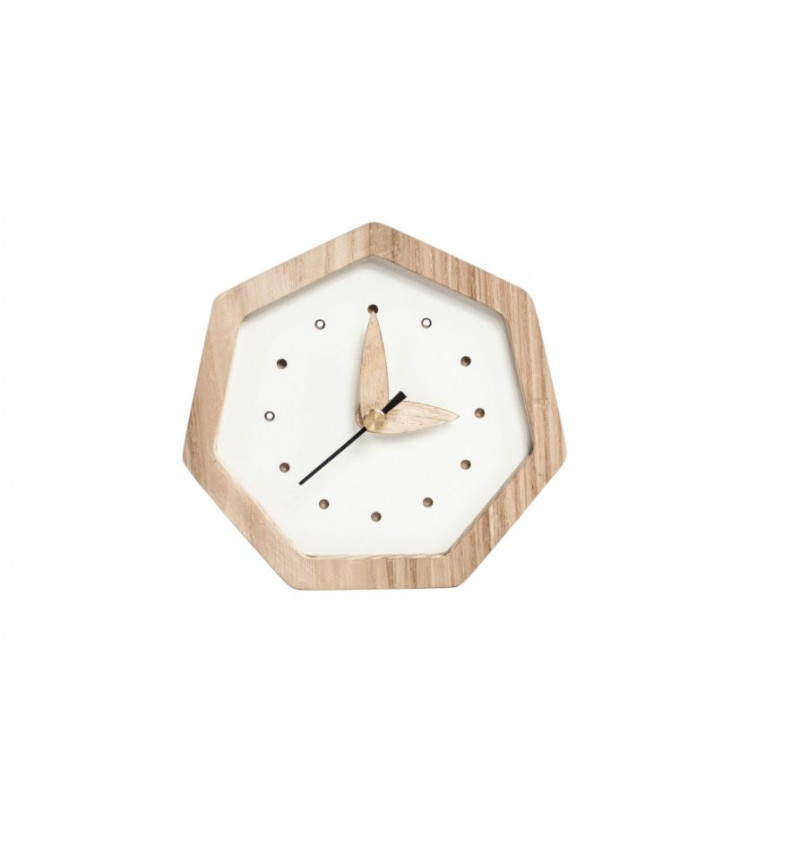 Septinkampės formos medinis sieninis laikrodis