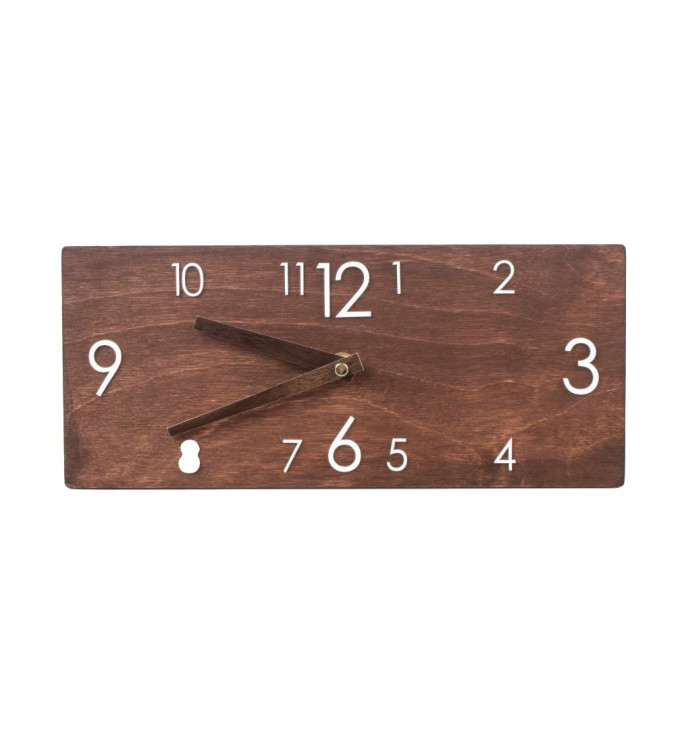 Stačiakampio formos medinis sieninis laikrodis