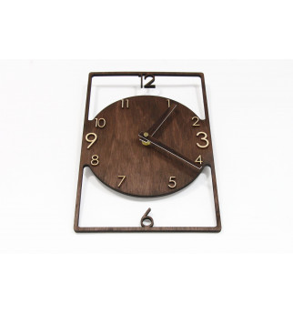 Stačiakampio formos medinis sieninis laikrodis "Laikas"