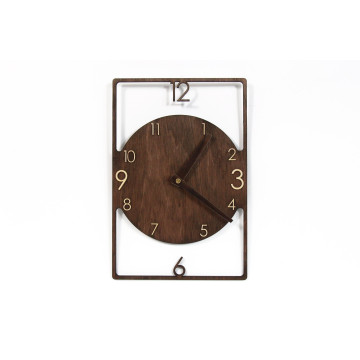 Rectangular wooden wall clock 