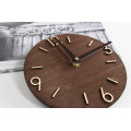 Dark round wooden clock