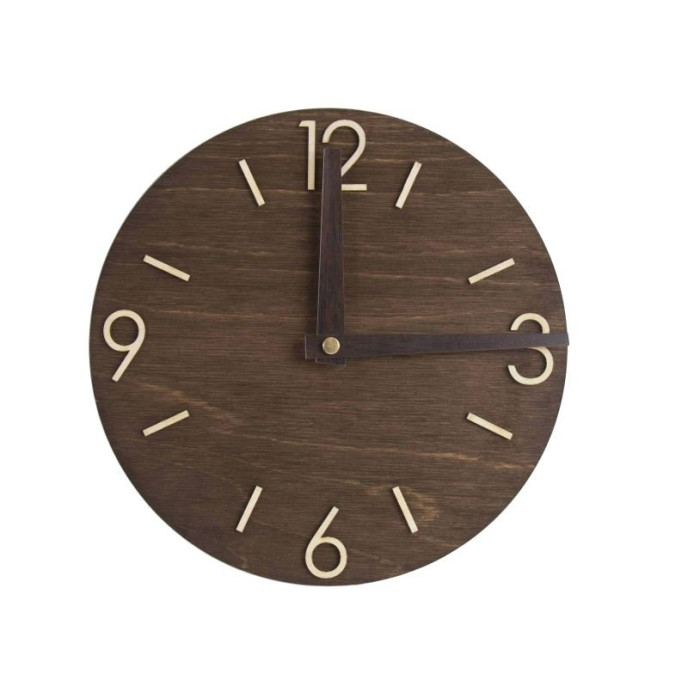 Dark round wooden clock