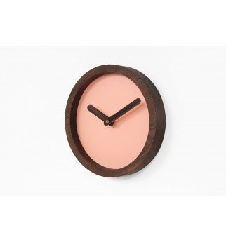 Apvalios formos tamsus medinis sieninis laikrodis "Laikas"