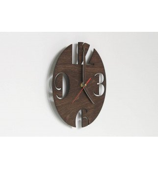 Apvalus medinis sieninis laikrodis