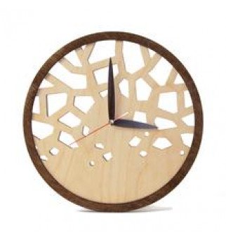 Apvalus medinis sieninis laikrodis "Vitražas"