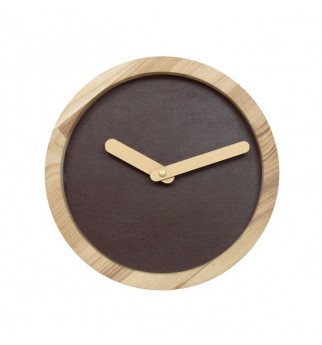 Apvalus sieninis laikrodis su dirbtine oda