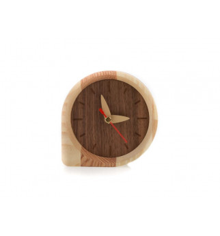 Natūralaus medžio spalvos stalo laikrodis