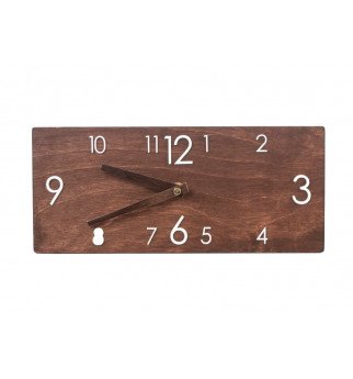 Stačiakampio formos medinis sieninis laikrodis