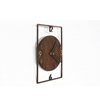 Stačiakampio formos medinis sieninis laikrodis "Laikas"