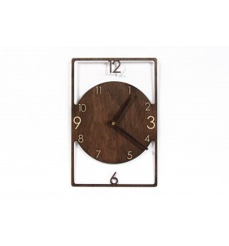 Stačiakampio formos medinis sieninis laikrodis "Laikas"