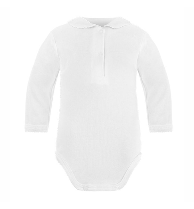 Baltas smėlinukas ilgomis rankovėmis