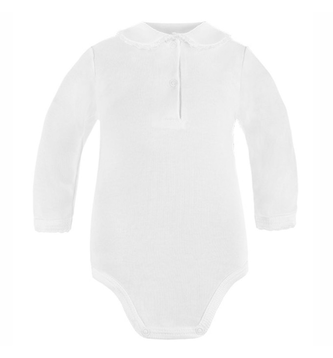 Baltas smėlinukas ilgomis rankovėmis