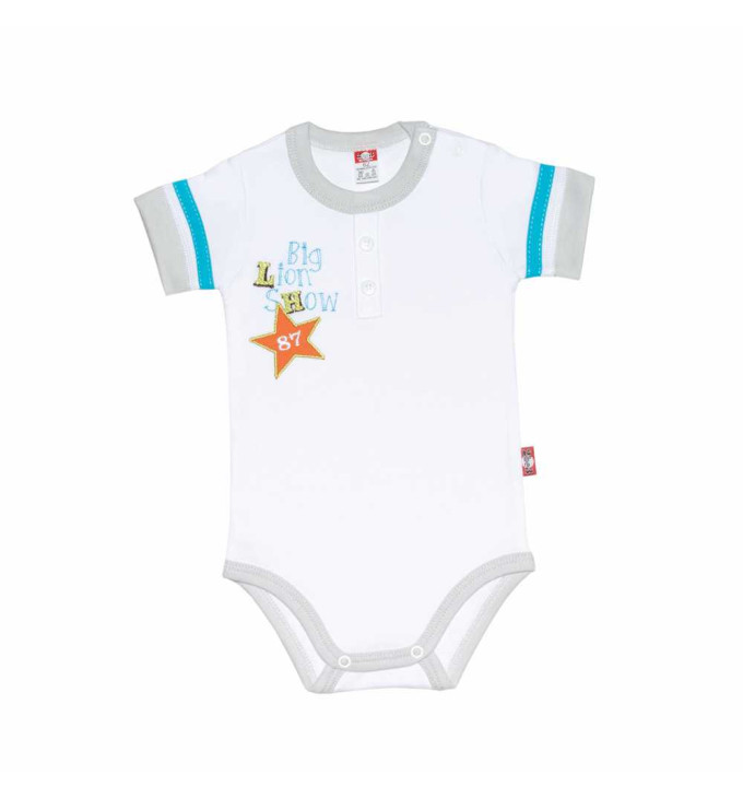 Baltas smėlinukas trumpomis rankovėmis "Liūtukas"