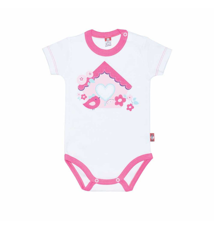 Baltas smėlinukas trumpomis rankovėmis "Mielas"