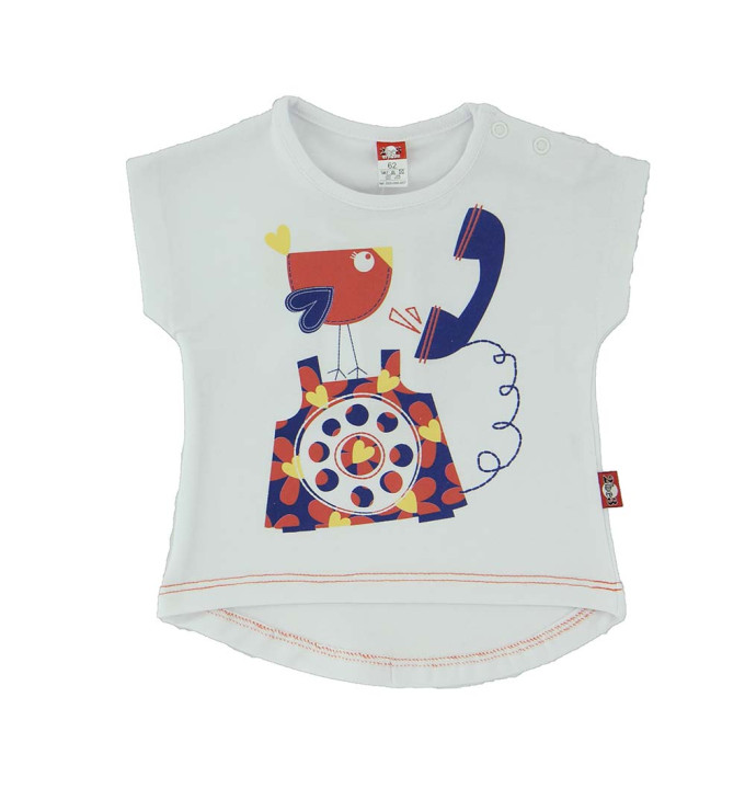 Balti marškinėliai "Smalsus paukštelis"