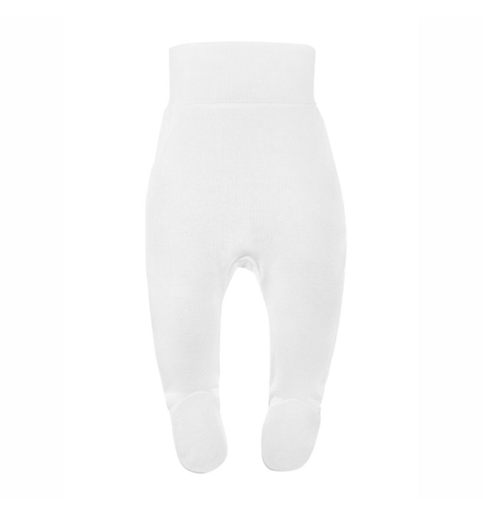 Baltos kelnės su pėdutėmis