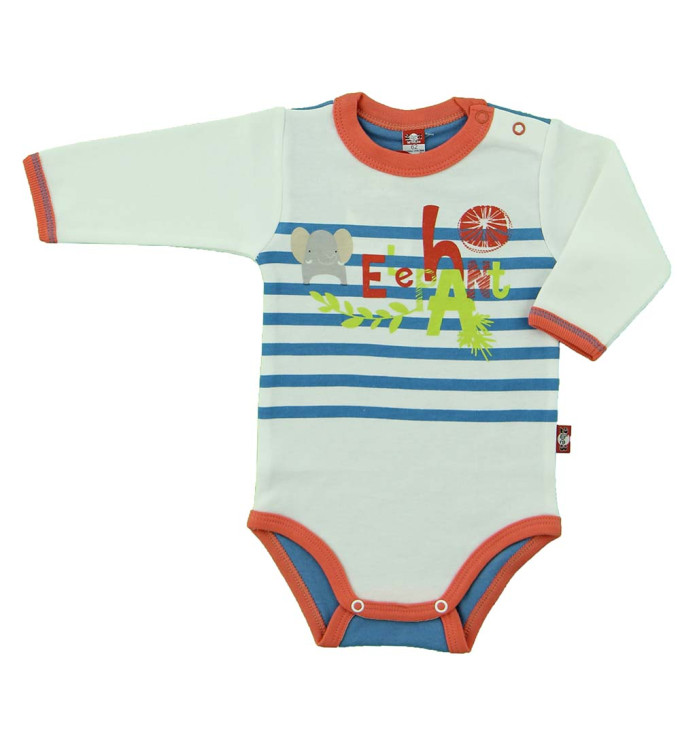 Dryžuotas smėlinukas ilgomis rankovėmis "Drambliukas"