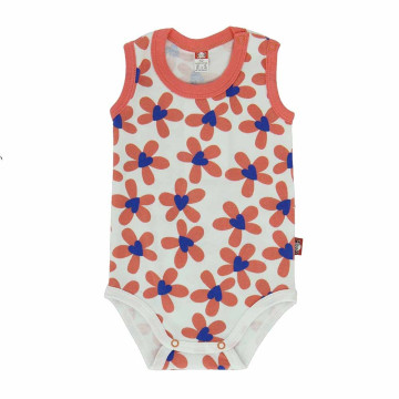 Flowered sleeveless bodysuit 