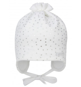 Balta kepurė su blizgučiais