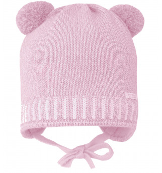 Rožinė kepurė su bumbuliukais