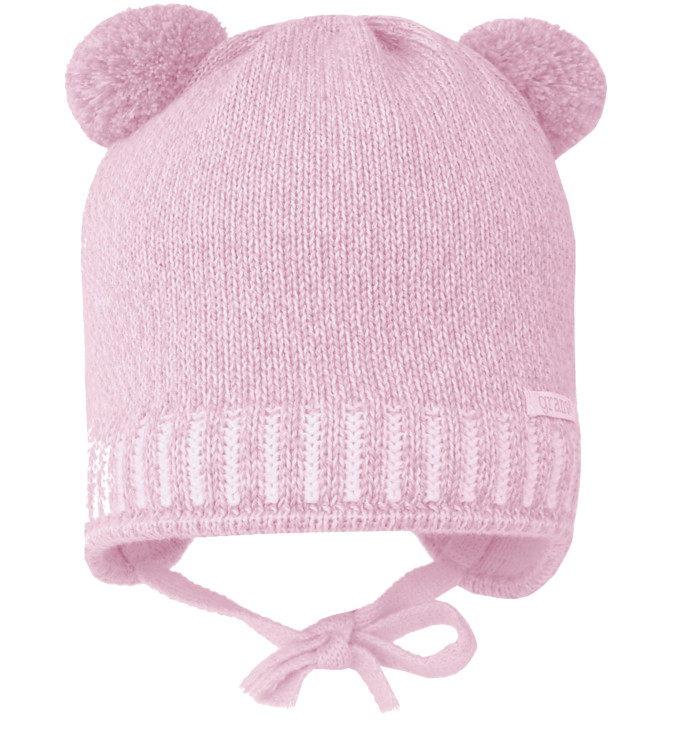 Rožinė kepurė su bumbuliukais