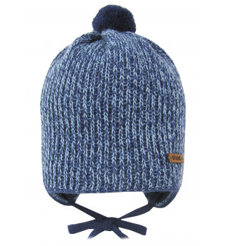 Mėlyna kepurė su bumbulu