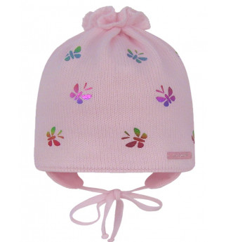 Rožinė kepurė "Drugelis"